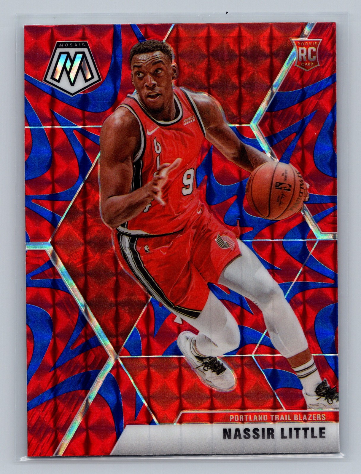 2019-20 Panini Mosaic #247 Nassir Little Reactive Blue