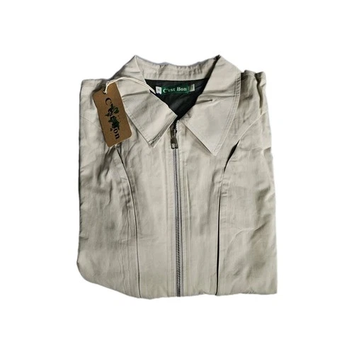 C'est Bon Work Jacket Off White Zip Up Men's SZ XL Urban Mod Work Chore Nwt  image 13
