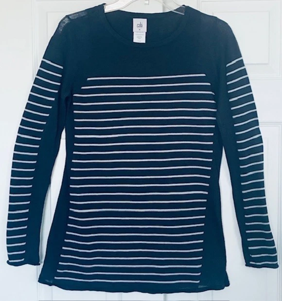 Top/Tunique CAbi Femme Taille S - Style Bohème, Motif Abstrait, Manches Longues - Occasion Parfait état
