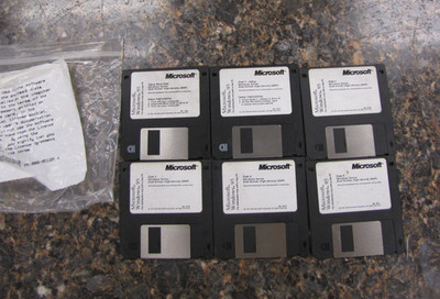 Set of (6) Microsoft Windows 95 Install High Density Disks 1991-1995 -MR22