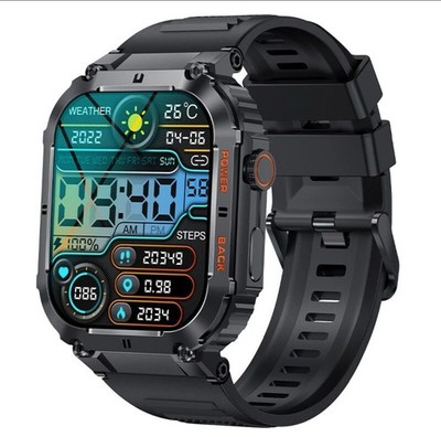 Rugged Smart Watch 1.96'' Waterproof Bluetooth Call for Samsung iPhone LG