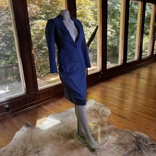 Vintage Pendleton Womens Navy Virgin Wool Skirt Suit Set Size 8 Academia NWT