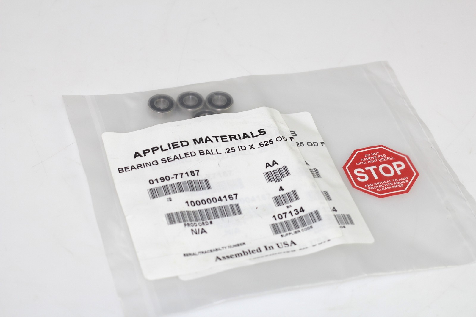 Lot of 4 Applied Materials AMAT 0190-77187 BEARING