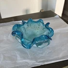 Vintage Murano Glass-7” Across - Blue With Gold/Silver Specs Bowl EUC