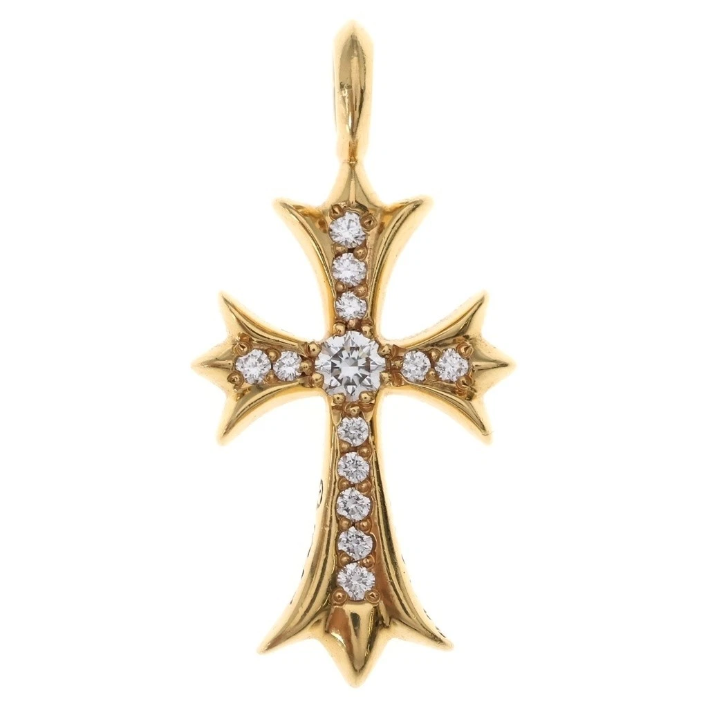 Chrome Hearts TNY CRSF P DIA Pendant Top Diamond 22K Gold P0079492