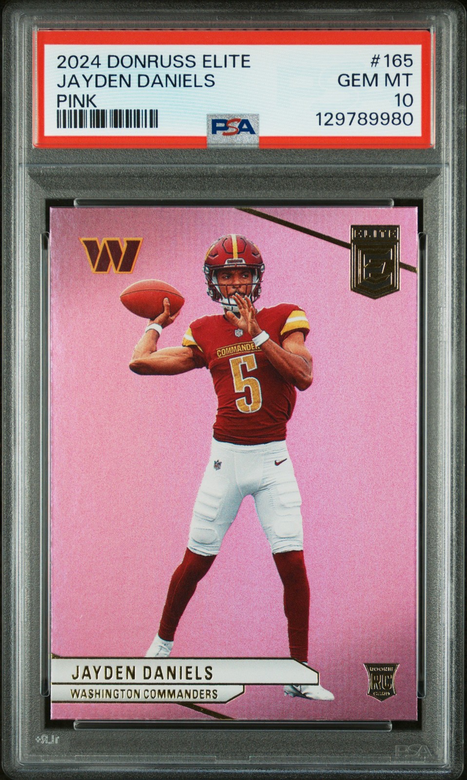 2024 Panini Donruss Elite #165 Jayden Daniels Pink PSA 10