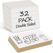 32-Pack 9x12 Inch Double-Sided Dry Erase Boards Lined Whiteboards for Kids Class