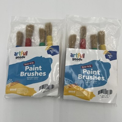 Artful Goods By Beckers Easy Grip Paint Brushes Set Of 4 Asstd Colors 2 Pk Child