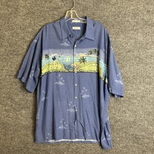 Pierre Cardin Mens Tropical Button Up Shirt Size XL Golf Graphic Short Sleeve