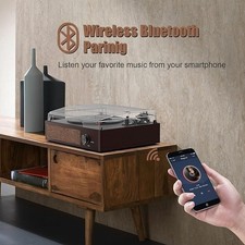 Bluetooth Vinyl Turntable 3-Speed Belt-Drive w/ Built-in Speakers  RCA AUX