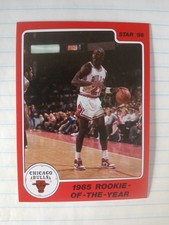 1986 Star Michael Jordan 1985 Rookie Of The Year Card. RC. rookie card picture