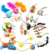 Mouse Cat Toys Mixed Bag 27 Assorted Mice Toy for Cats Kitten Catnip,Feather,...
