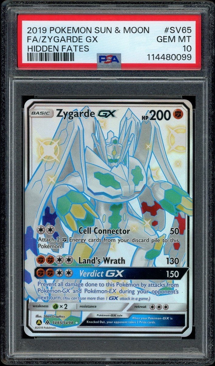 Pokemon PSA 10 Zygarde GX SV65/SV94 Sun & Moon Hidden Fates Shiny