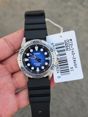 【美品】CASIOダイバーズ風ウォッチMTD-140 Casio MTD-140-2AVDF Diver Style Blue Dial 100M Water Resistant