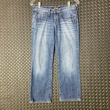 Lucky Brand Crop By Gene Montesano Blue Faded Western Style Denim Jeans 0/25