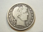 1906 D liberty barber silver half dollar coin