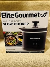 Elite Gourmet MST239X Electric Slow Cooker, Adjustable 2 Quarts, Black - New/NIB
