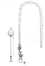 Retractable Badge Reel, Women's Beaded Lanyard, Strong, ID Card Holder, Keys ...