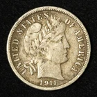 1911-D 10c Barber Silver Dime - Free Shipping USA