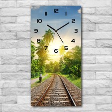 Tulup® Orologio Da Parete Vetro 30x60 cm Rettangolare - Binari della ferrovia