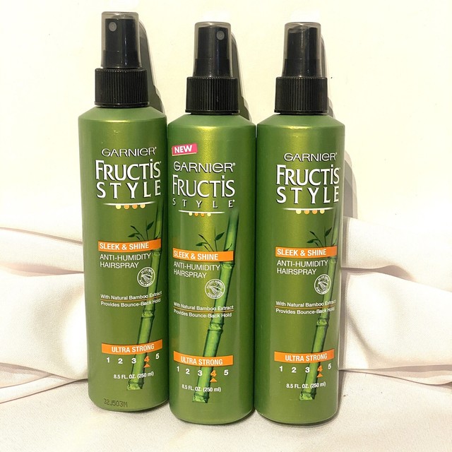 lot of 3 garnier fructis sleek & shine anti humidity hair spray ultra