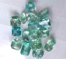 Montana Green Sapphire Natural 90 Ct 8-9 Pc Mix Cut Certified Loose Gemstone Lot