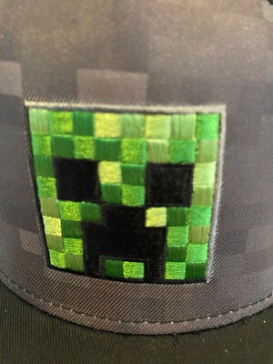 Minecraft Snapback Hat Multicolor Size OS Embroidered Creeper Logo