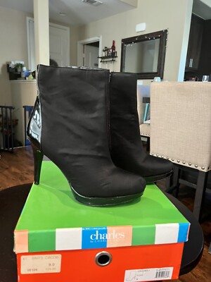 Charles by Charles David Aver Black Boots Sz 9 worn once 