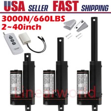 DC 12V Linear Actuator Heavy Duty Stroke 2" 40" 1000MM 3000N 660lbs Waterproof