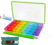 Pill Organizer Monthly Moisture-Proof 4 Weeks Pill Box Large Pill Case DampProof