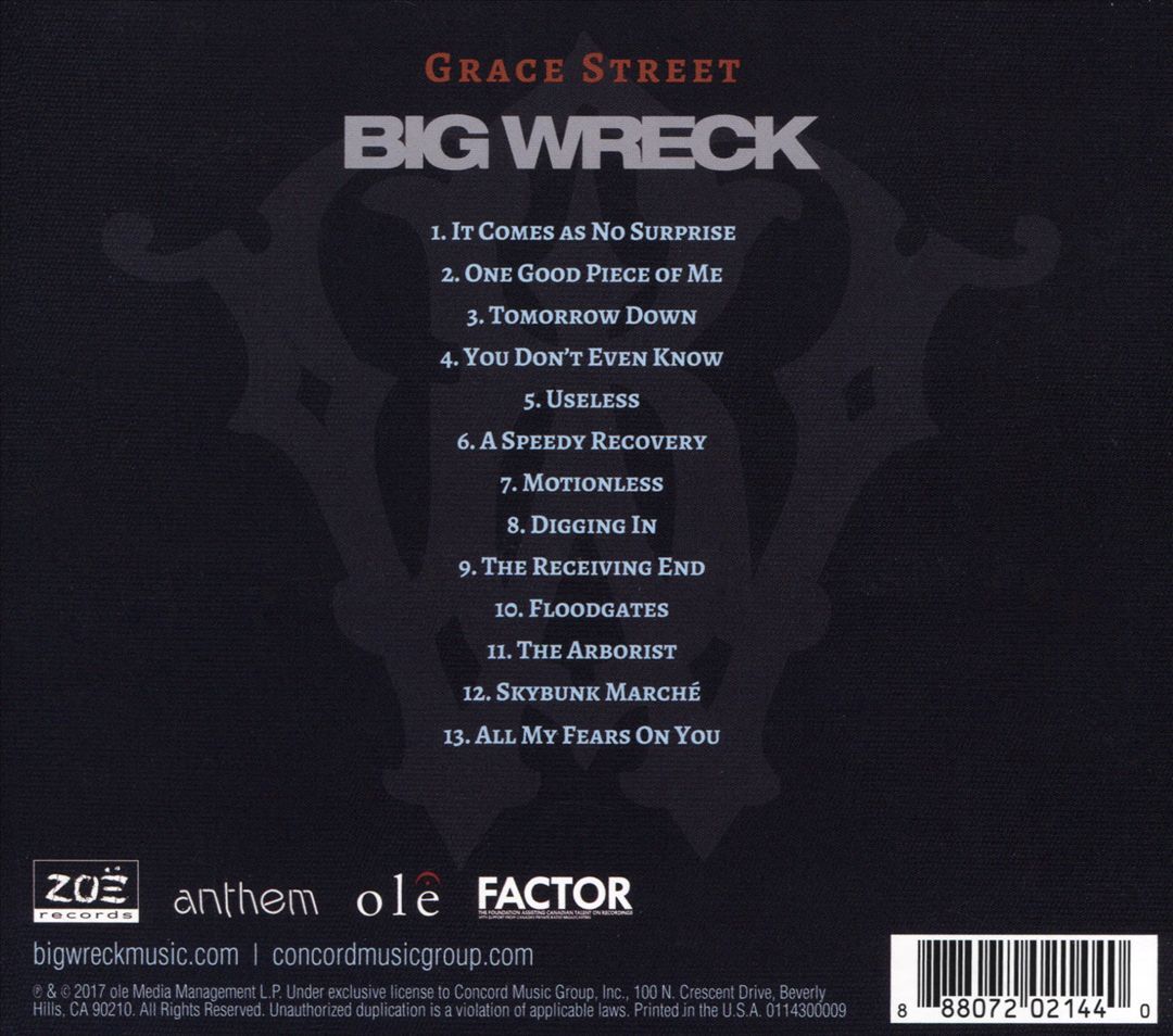 Big Wreck Grace Street CD Rock Album New Release  