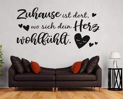 Wandtattoo Zuhause ist dort wo dein Wandtatoo Wohnzimmer Wandaufkleber pkm334