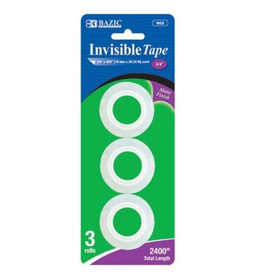 BAZIC 3/4'' X 800'' Invisible Tape Refill (3/Pack)