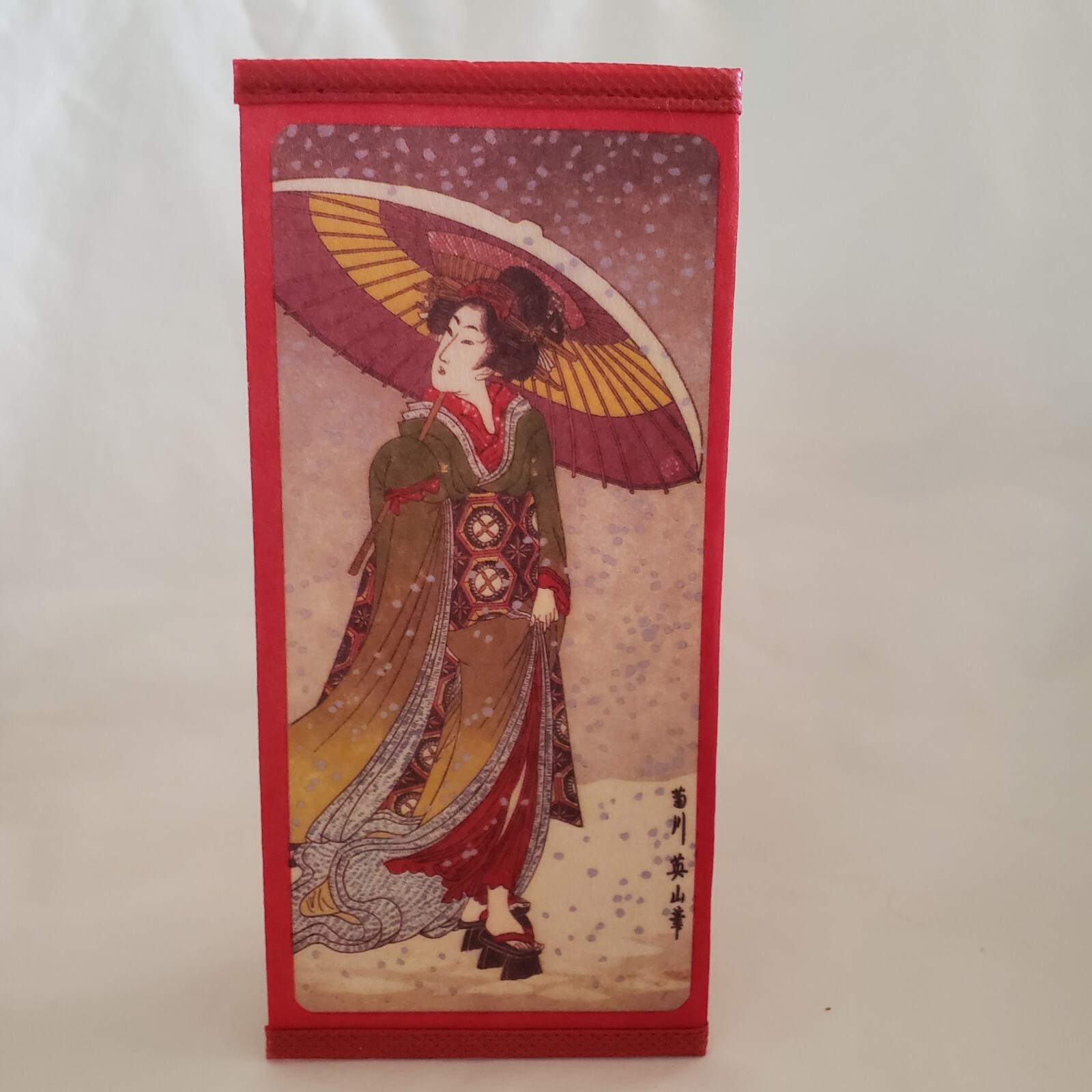 Japanese Geisha Ukiyo-e Bi-Fold Wallet Checkbook Cover with Asian Women Design-image