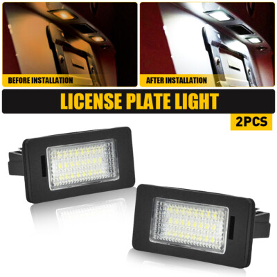 2x White LED Tag License Plate Light Lamp For BMW X' E70 E71 5' E39 E60 E60N E61