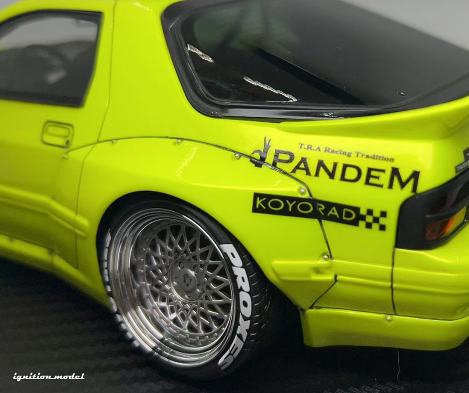 ignition model IG2912 1/18 PANDEM RX-7 FC3S Yellow Model Car ignition model IG2912 1/18 PANDEM RX-7 FC3S Yellow Model Car