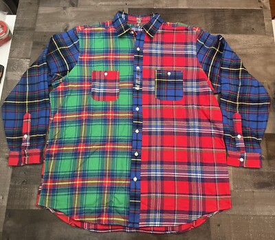 POLO RALPH LAUREN Men’s Multicolor Plaid Flannel Fleece Button Up Shirt  Warm NEW
