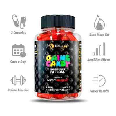 ALPHA LION Candy Gains MITOBURN Fat Loss Fast Results Anti Aging Keto Friendly