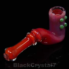5.5" Handmade Smooth Deep Cosmic Red Sherlock Tobacco Smoking Bowl Glass Pipes