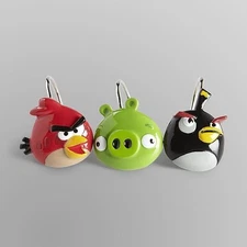 Angry Birds by Rovio Entertainment 12-Piece Shower Curtain Hooks NIP