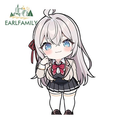 EARLFAMILY 5.1'' Alya Anime Chibi Girl Car Stickers Skateboard Suitcase PVC Decal