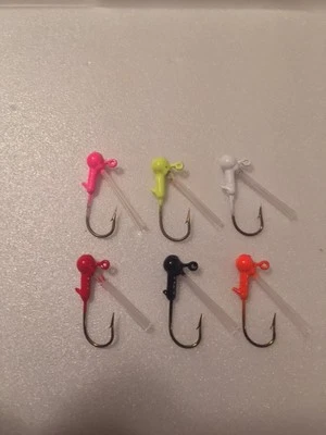 EAGLE CLAW 10 pack 1/32 oz Painted Weedless Crappie Jig Heads