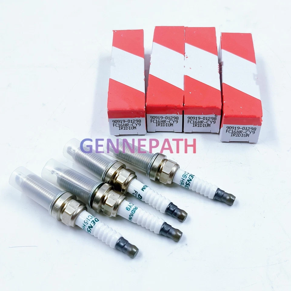 4 Pack Iridium Spark Plug 90919-01298 FC16HR-CY9 For Toyota 16-21 Prius Foto 2 de 4