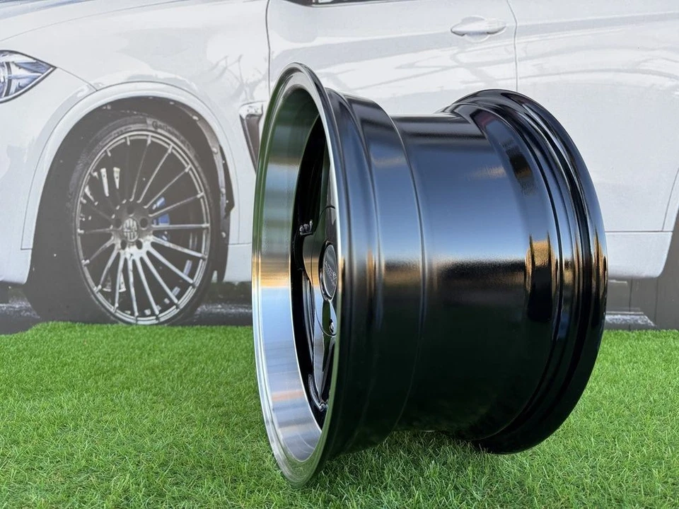 4X15" 5X100/5X114.3 Azev Typ A Stil schwarze Räder passend für: Subaru Honda, Toyota - Bild 4 von 4