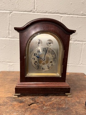 ANTIKE JUNGHANS GERMAN WESTMINSTER BÜGELUHR - MAHAGONIFASSE