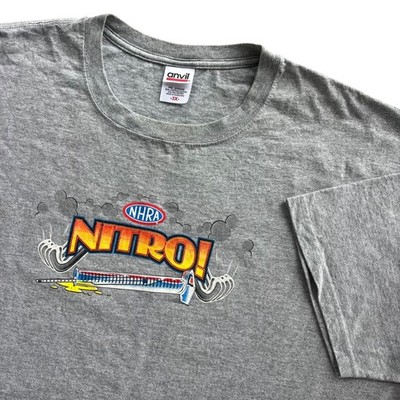 Vintage NHRA Racing Anvil Men 3X Gray Nothing Like Smell of Nitro Graphic Tshirt