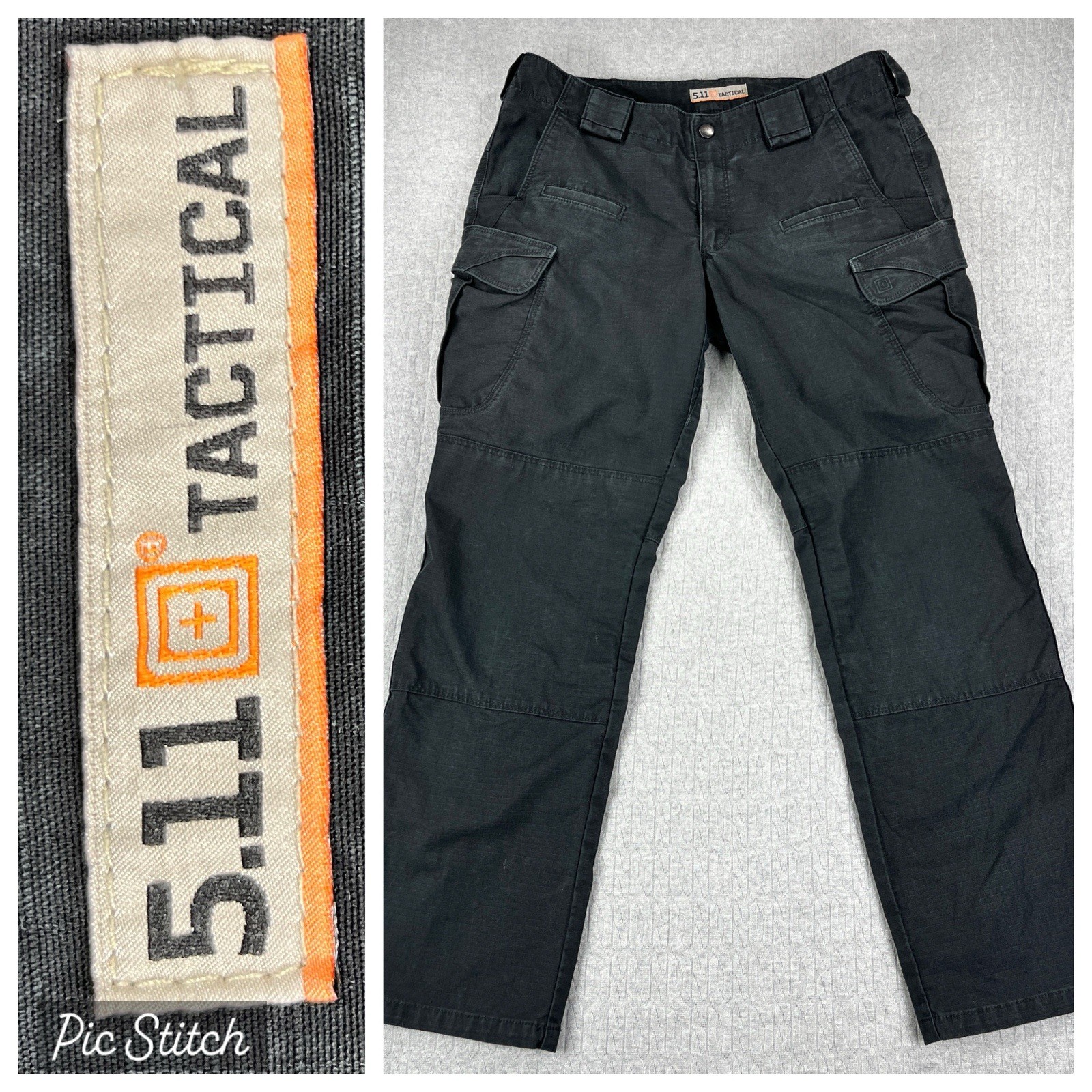 5.11 Tactical Series Cargo utility Work Pants women 12/32X30 black rip stop
