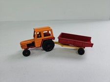 Vintage Corgi Juniors Orange/Red Tractor & Red/Yellow Tipper Trailer Die Cast
