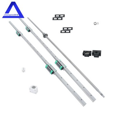 2PCS HGR20-1200mm Linear Rail + 1PC SFU1605-1200mm Ballscrew with BF12/BK12 Kit