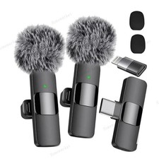 Wireless Microphone Mini Mic for iPhone/Android Phone, LED Display Lavalier Micr